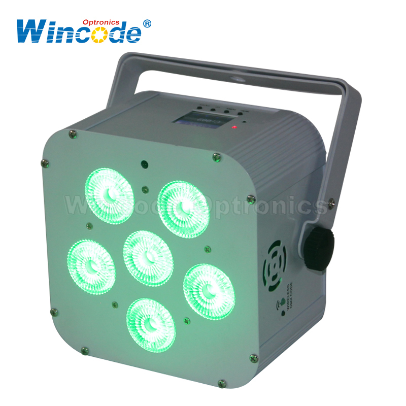 6 × 18 W RGBWA + UV 6 in 1 Luce par LED wireless alimentata a batteria